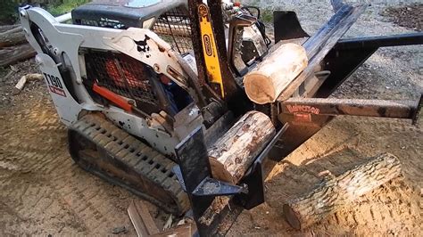 wood cutter and splitter for skid steer|bobcat attachments wood cutter splitter.